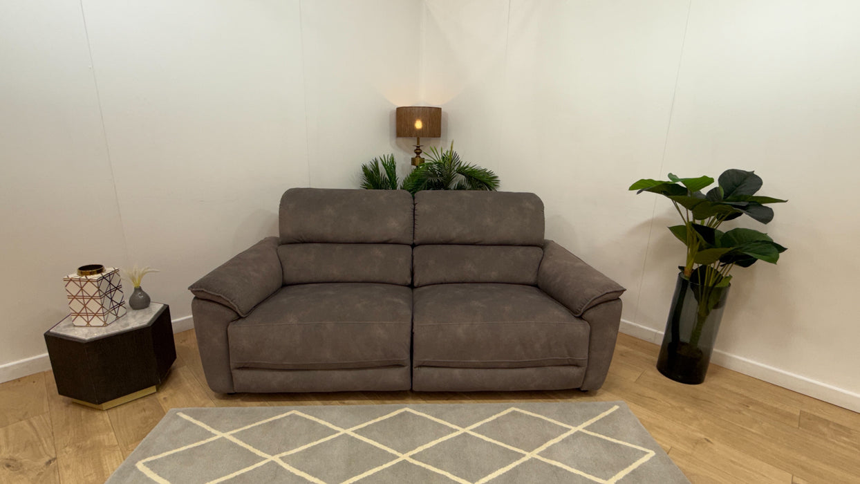 Sofology Hugo Fabric 2.5 Seater Power Recliner/Headrest in Lifestyle Flecked Mocha
