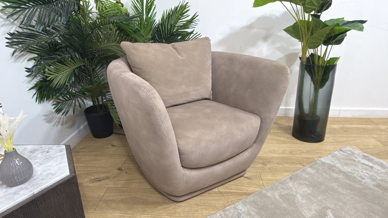 Sofology Serene Fabric Swivel Chair	in Lifestyle Mottled Latte