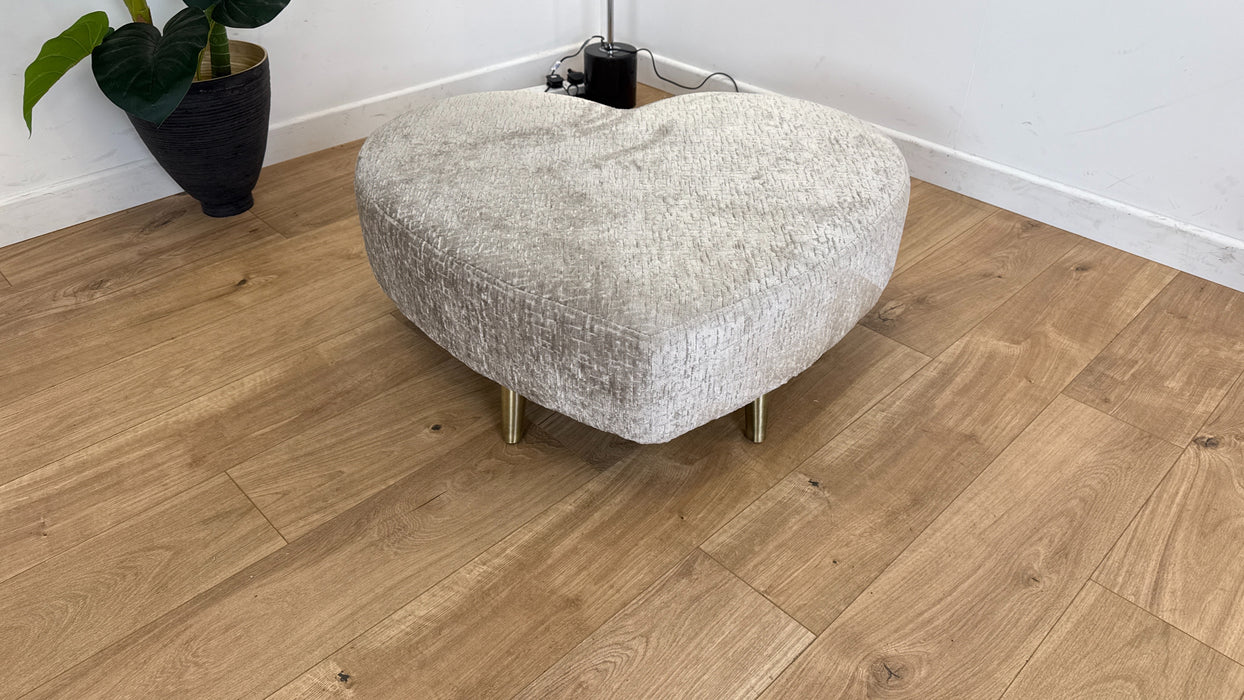 Gabrielle - Fabric Footstool  - Silver