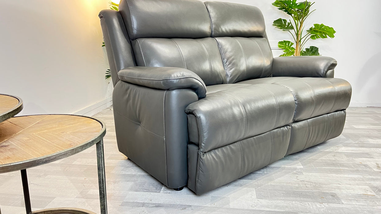 Gracie 2 Seater - Trusty Sheen Leather Charcoal