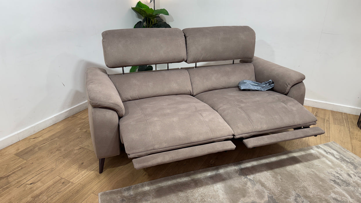 Sofology Bailey Fabric 2.5 Seater Power Recliner/Headrest in Lifestyle Flecked Nutmeg