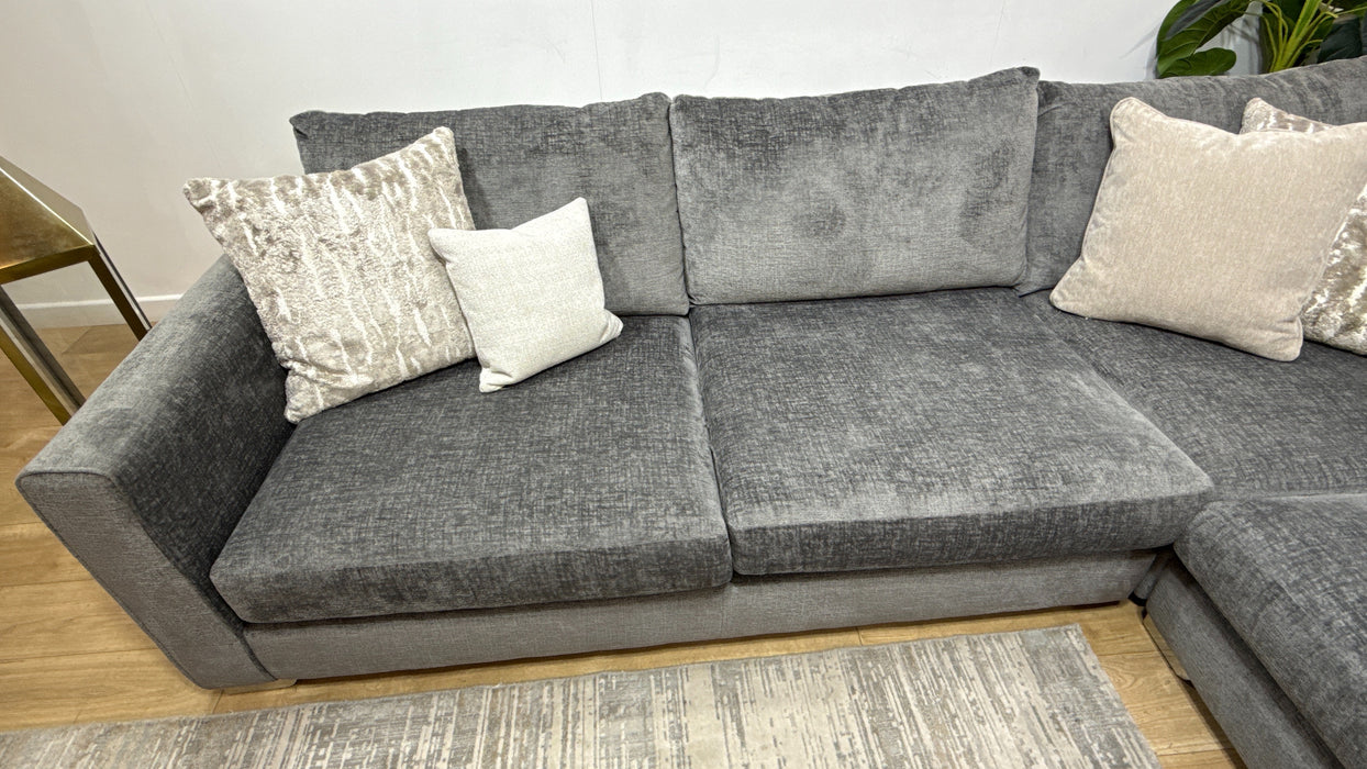 Sofology Majestica Fabric 3 Corner 1 in Teddy Chenille Grey Mix