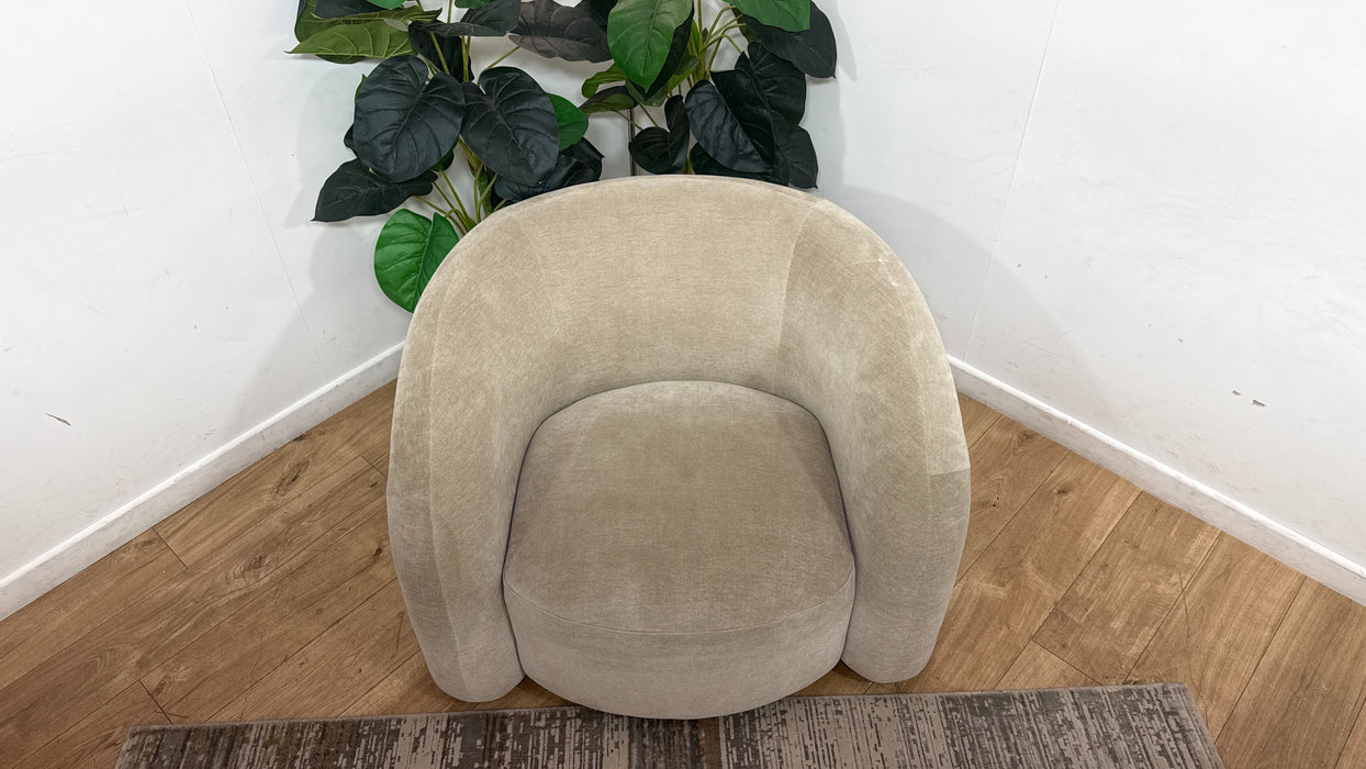 Sofology Dalston Fabric Swivel Chair in Soft Chenille Linen Limited Edition