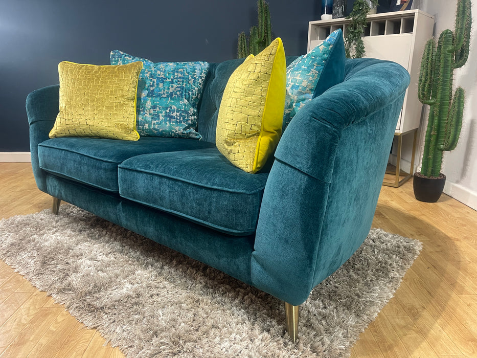 Bijou 2 Seater Fabric Sofa Chamonix Teal Landrillo Mix (WA2)