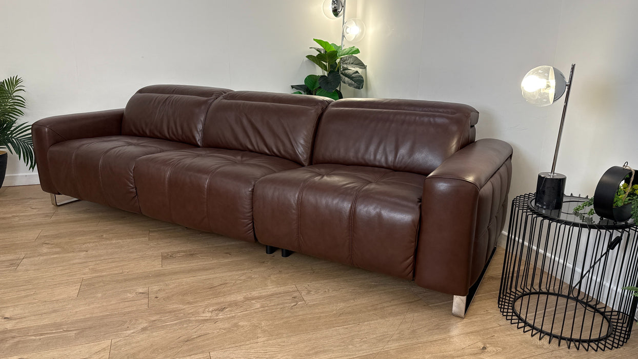 Sofology The Marvella 4 Seater Leather Sofa in Trusty Sheen Leather Chocolate