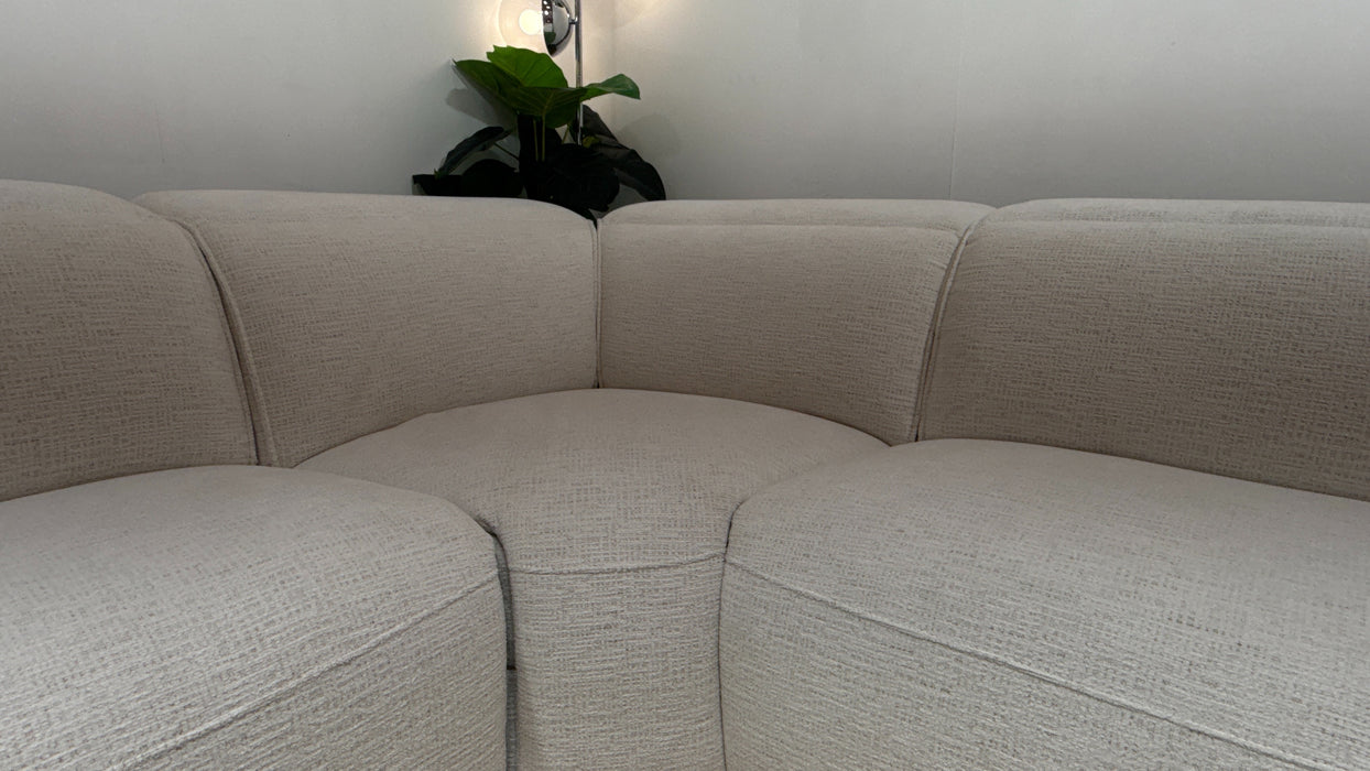 Sofology Fleur 4 Corner 3 Power Recliner  in Cloud Cool Cream