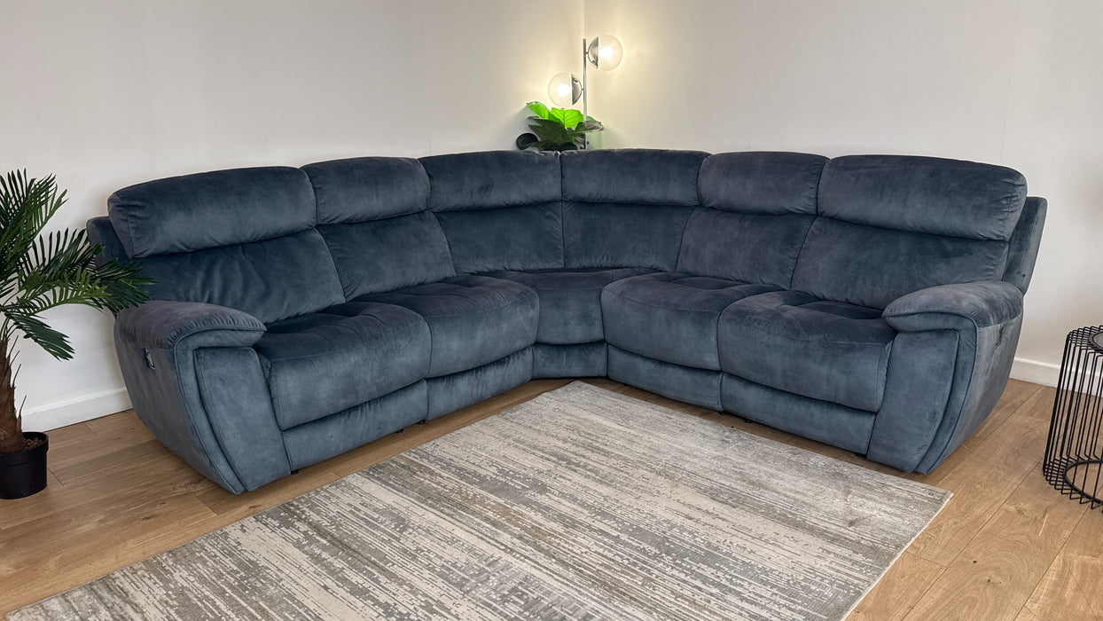 Sofology Radley Fabric 2 Corner 2 Manual Recliner in Decent Teal