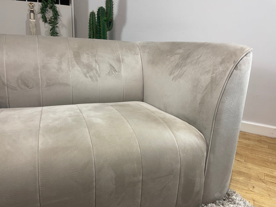 Fitzrovia 2 Seater Matt Velvet Stone Fabric (WA2)