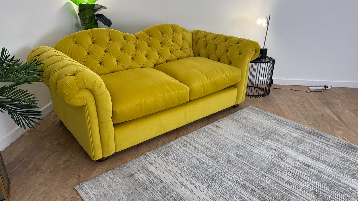 DFS The Windsor 3 Seater Fabric Sofa Bed in Velvet Yellow