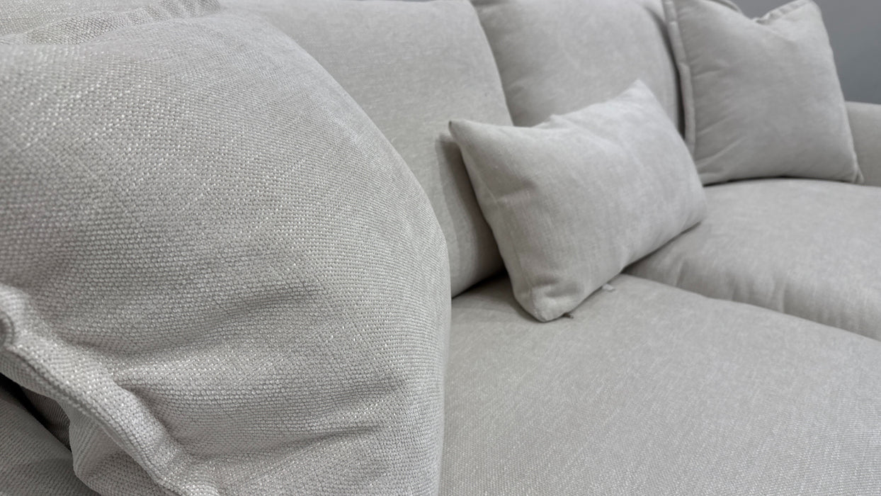Sofology Mayfair Fabric 3 Seater Feather Flex Seats in Linen Look Chenille Mist