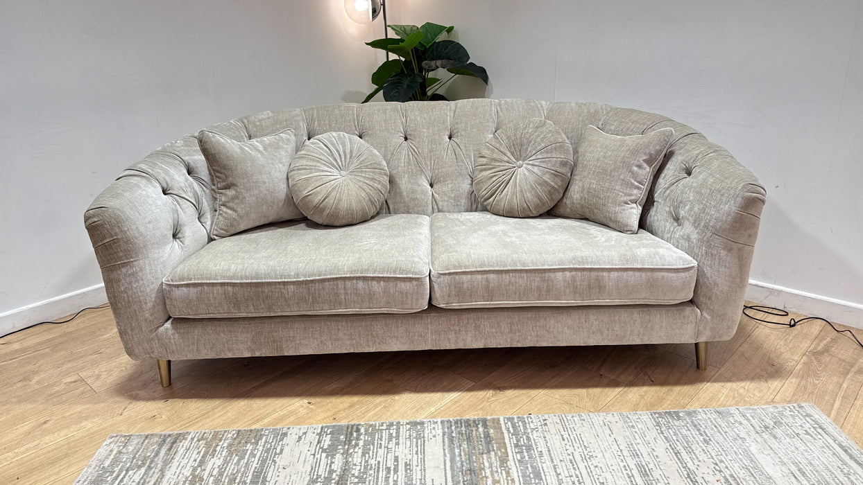 Sofology The Gatsby Fabric 3 Seater in Luxury Chenille Linen
