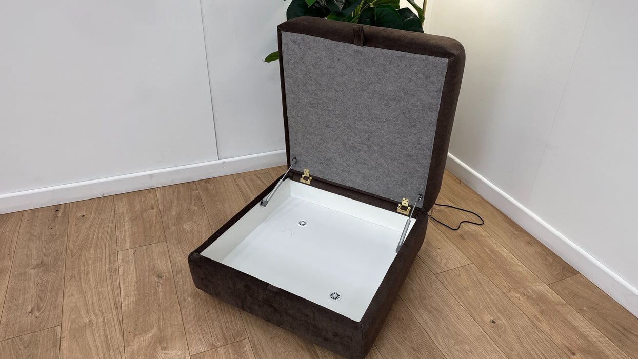 Sofology The Hackney Footstool in Dapple Olive Green All Over