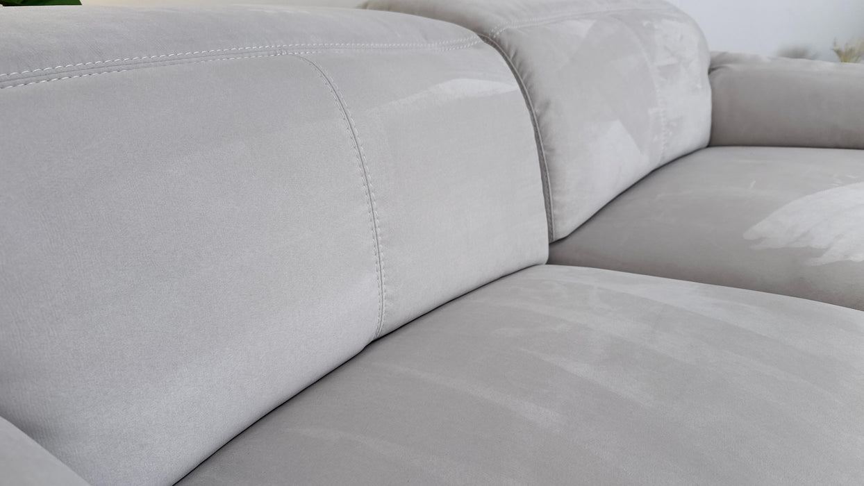 Sofology The Laurence 3 Seater Fabric Recliner Sofa in Lifestyle Textured Beige