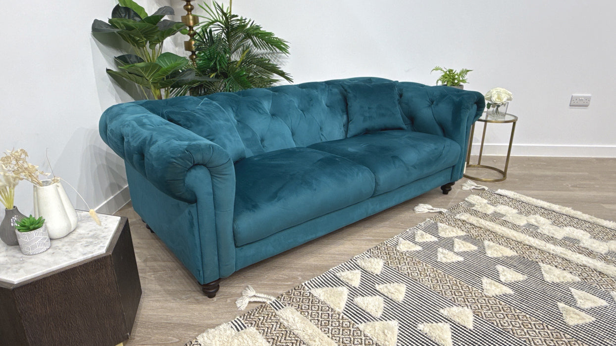 Sofology Kensington Fabric 3 Seater in Teal