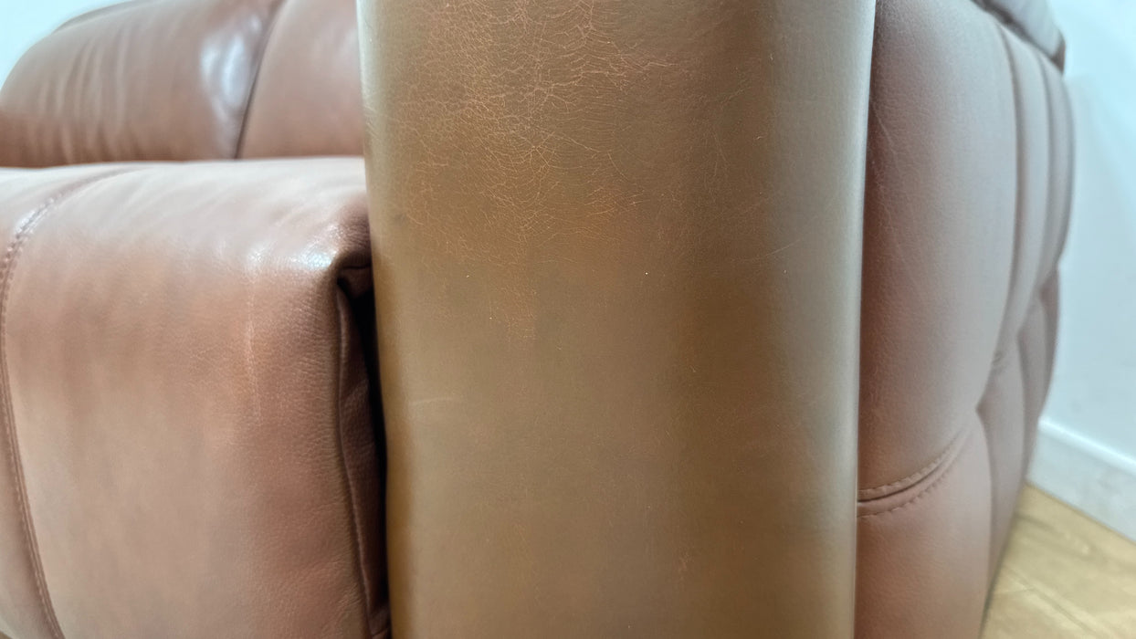 Sofology Marvella Leather 2.5 Seater Power Recliner/Headrest in Trusty Sheen Butterscotch