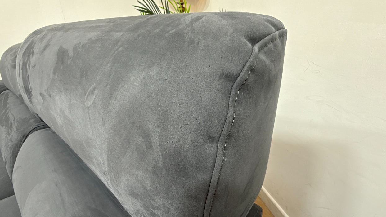 Sofology Fratelli Fabric 2.5 Seater Power Recliner/Headrest in Lifestyle Nubuck Feel Charcoal