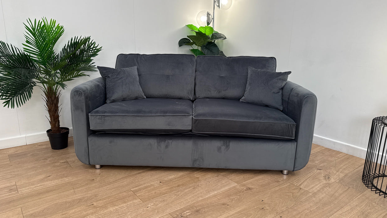 Sofology Islington Fabric 3 Seater Hypnos Deluxe Sofa Bed in Sleek Grey