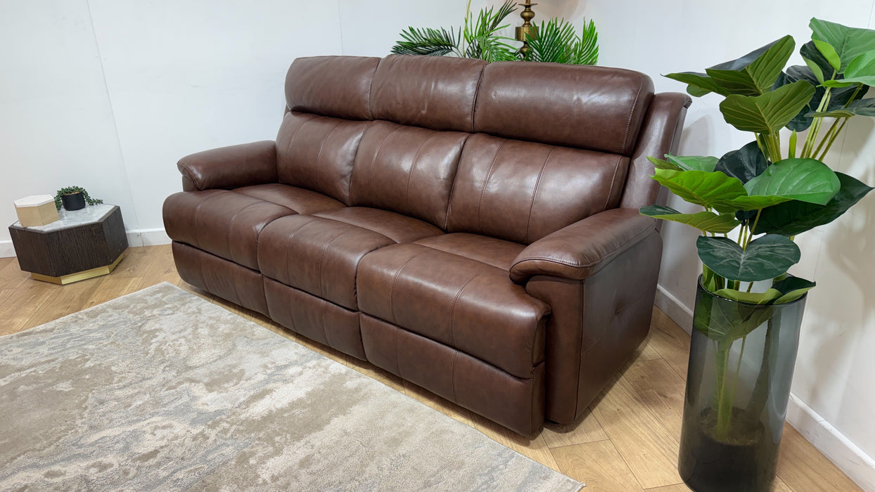 Sofology Gracie Leather 3 Seater in Trusty Sheen Chocolate