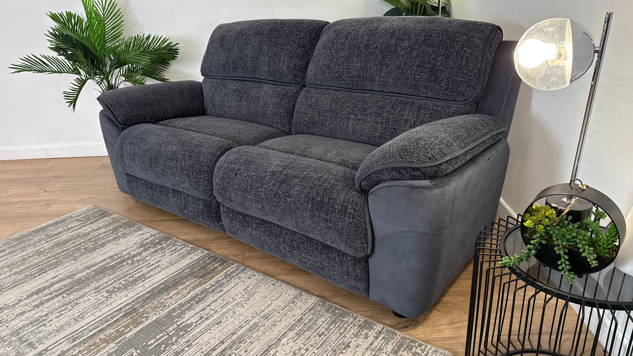 DFS 3 Seater Fabric Sofa in Charcoal Mix