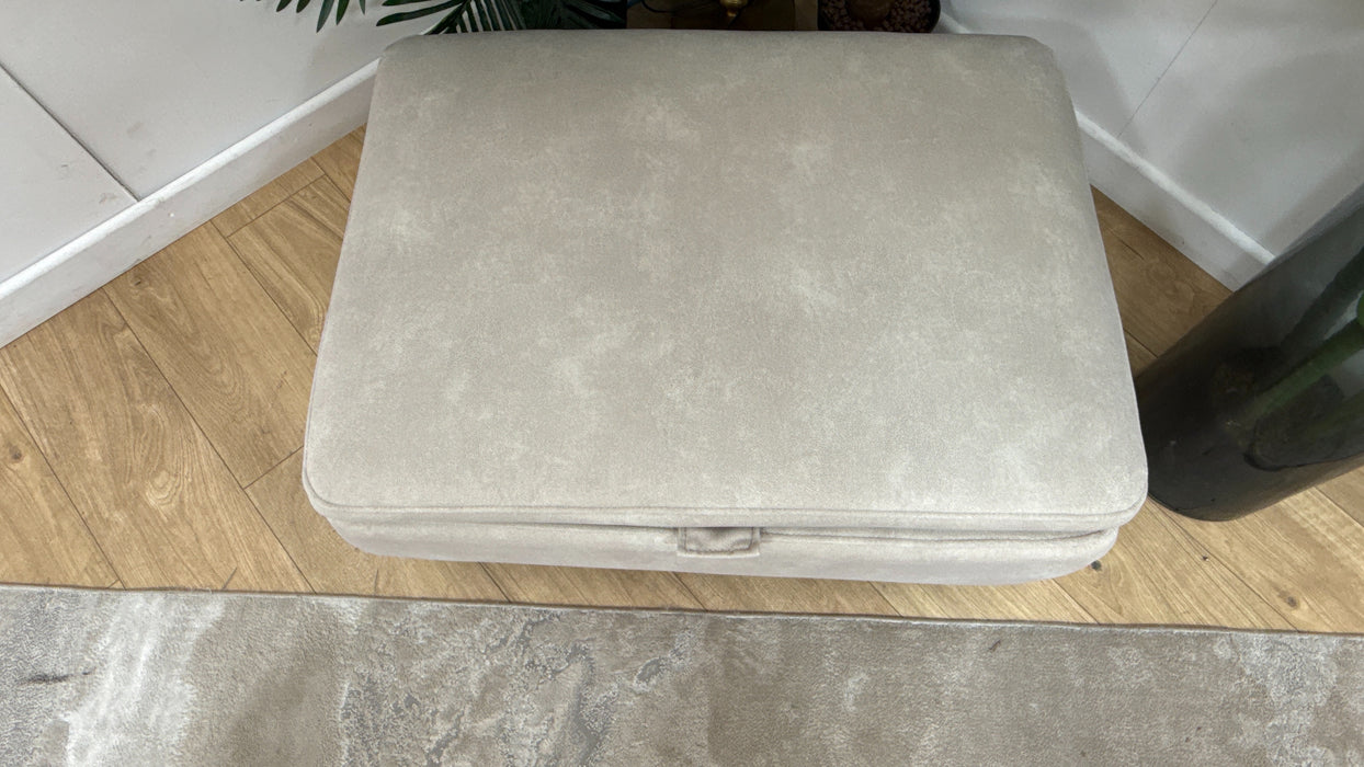 Sofology Allure Fabric Designer Storage Footstool in Lifestyle Flecked Ivory