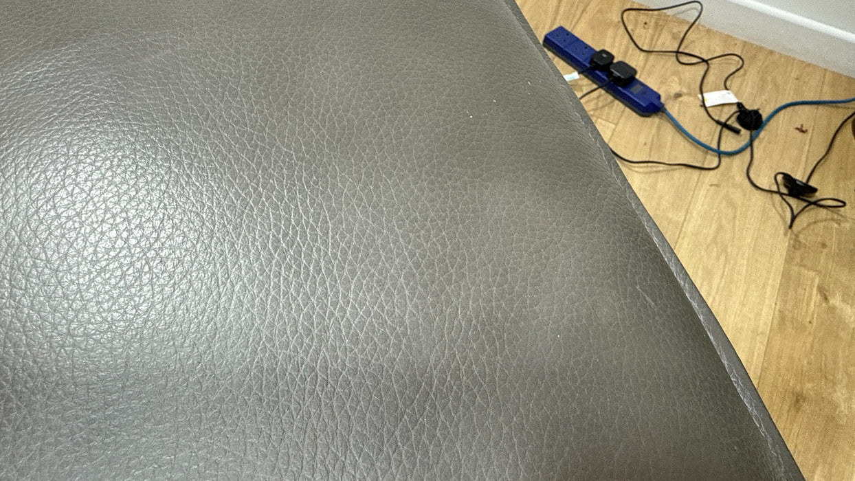 Sofology Premiere Leather 3 Seater Power Recliner/Headrest in Trusty Embossed Grey