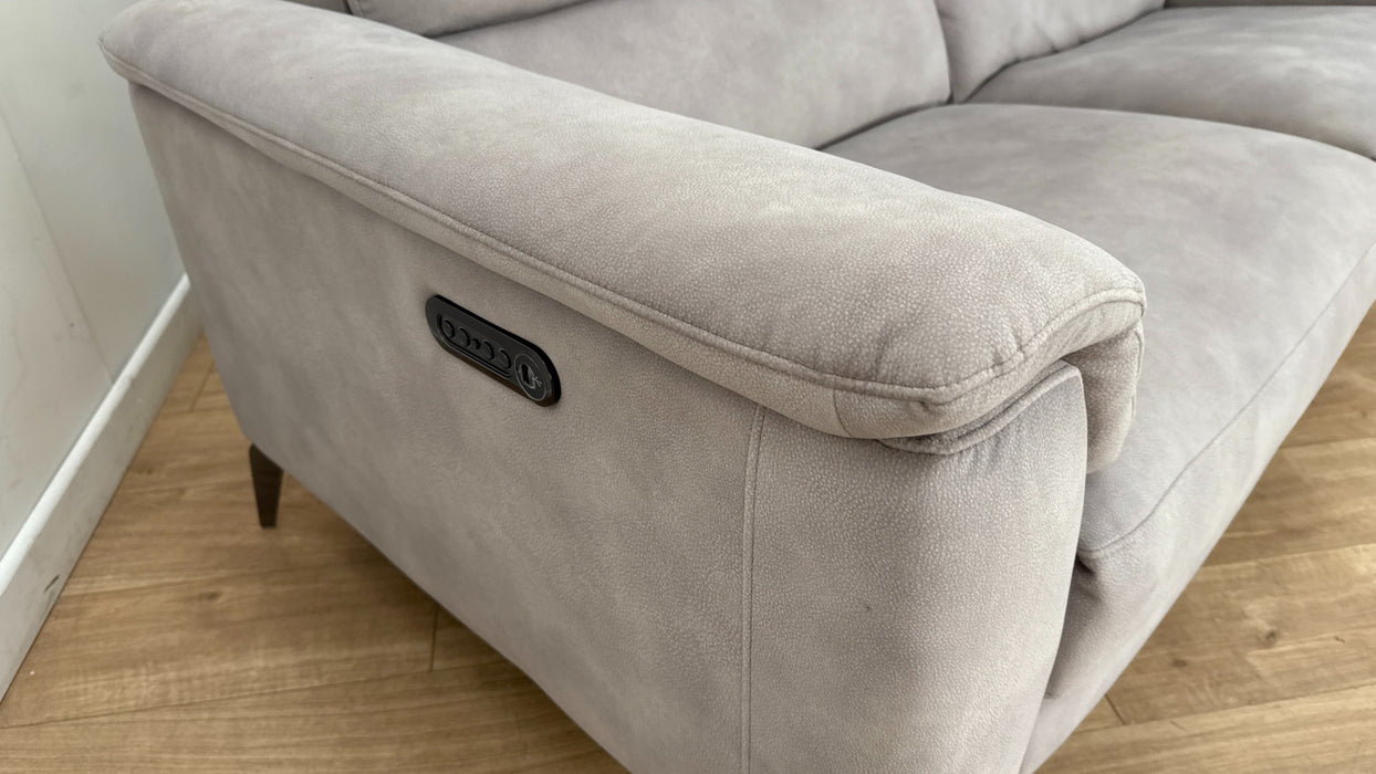 Sofology Illinois Fabric 3 Seater Power Recliner/Headrest in Lifestyle Mottled Marble