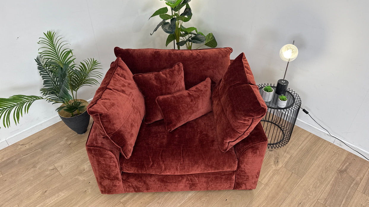 Georgio 1.5 Seat - Fabric Loveseat - Chenille Burgundy All Over