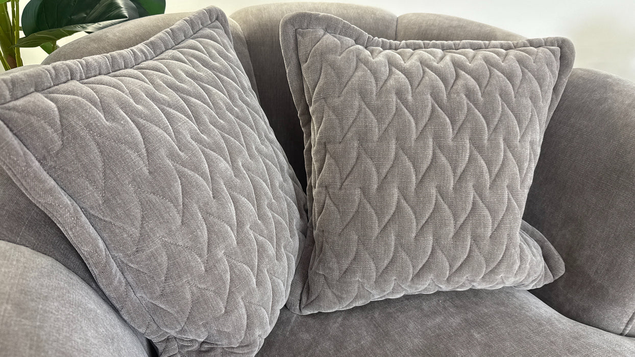 Sofology The Empress Fabric Swivel Chair Gunmetal Trim in Relaxed Chenille Nutmeg