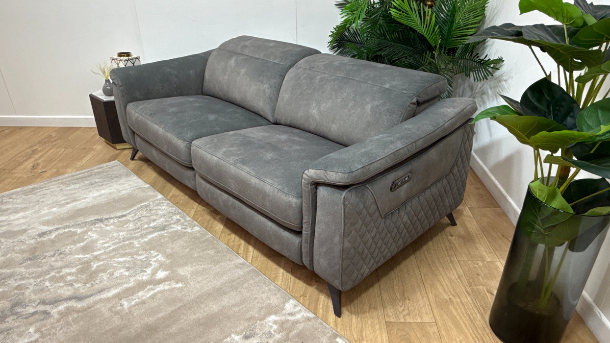 Sofology Ezra Fabric 3 Seater Power Recliner in Lifestyle Flecked Mineral Green