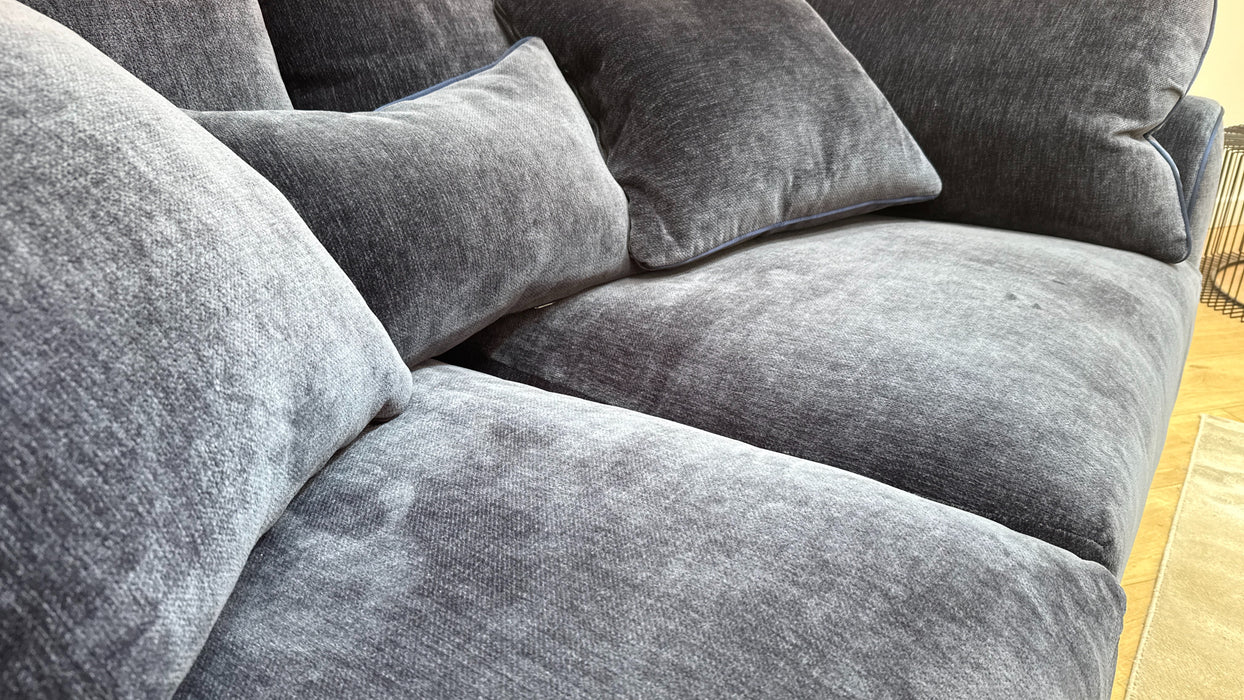 Sofology Georgio Fabric 3 Seater Extra Flex Seats in Luxury Deep Pile Chenille Denim Mix