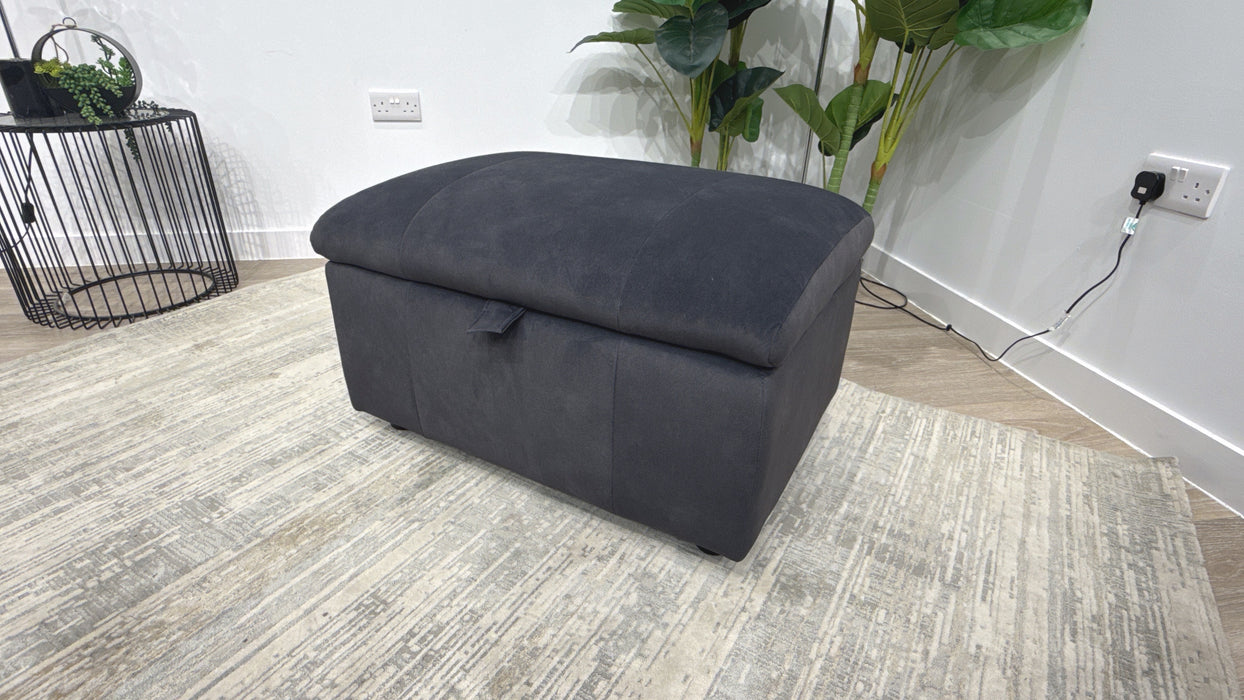 Sofology Lumiere Fabric Designer Storage Footstool in Lifestyle Flecked Anthracite
