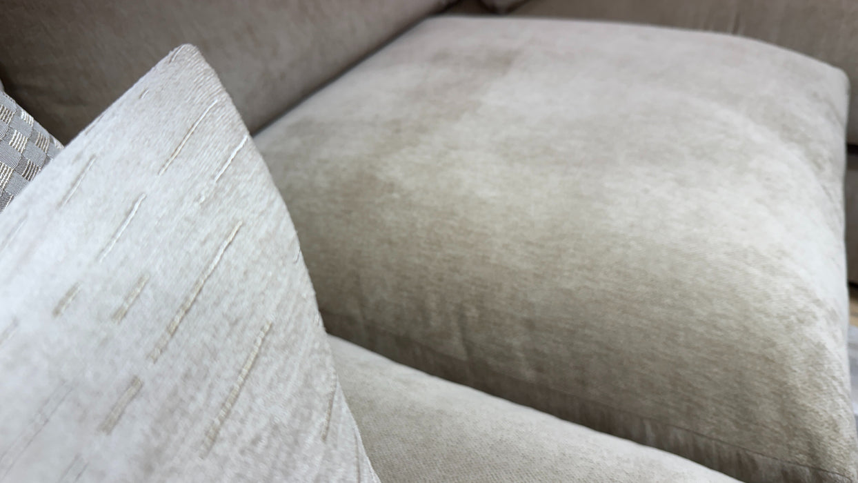 Sofology Moderna Fabric 4 Seater Chaise Extra Flex Seats in Lifestyle Plush Chenille Barley Mix