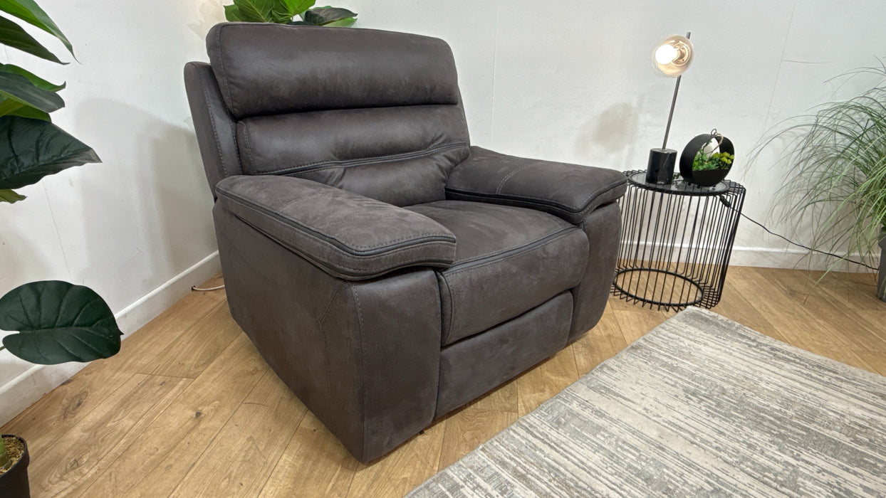 DFS The View Fabric Cinema Power Recliner & Arm Control in Charcoal