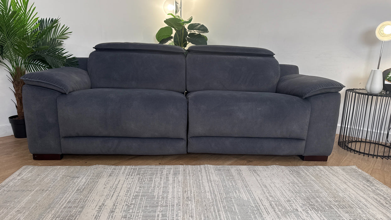 Sofology Benz Fabric 3 Seater Power Recliner/Headrest Heated Seat in Lifestyle Flecked Charcoal
