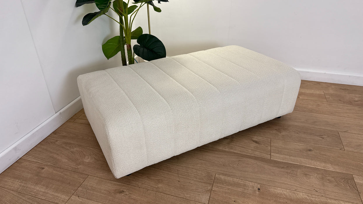 Sofology Marble Arch Bench Footstool in Cosy Boucle Plain Ecru