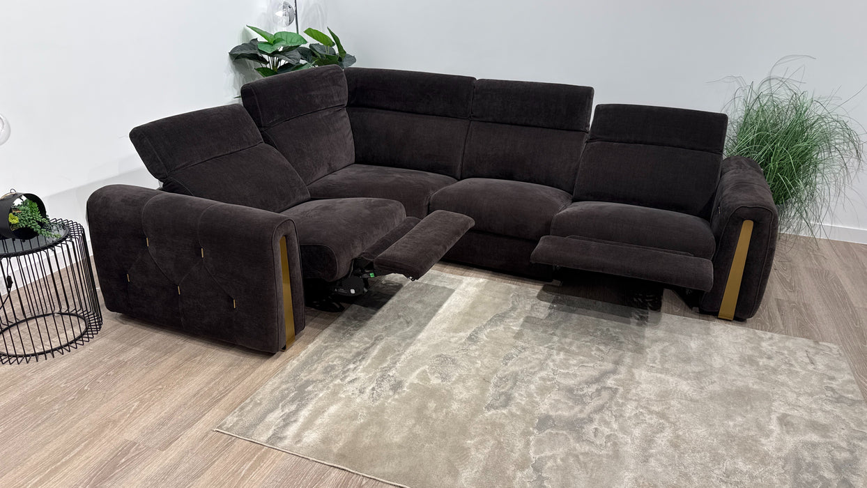 Sofology Kingsbridge 1.5 Corner 3 Recliner in Relaxed Chenille Raisin