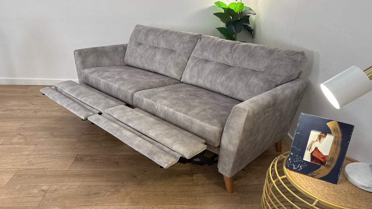 DFS The Studio 3 Seater Motion Fabric Sofa in Velvet Silver
