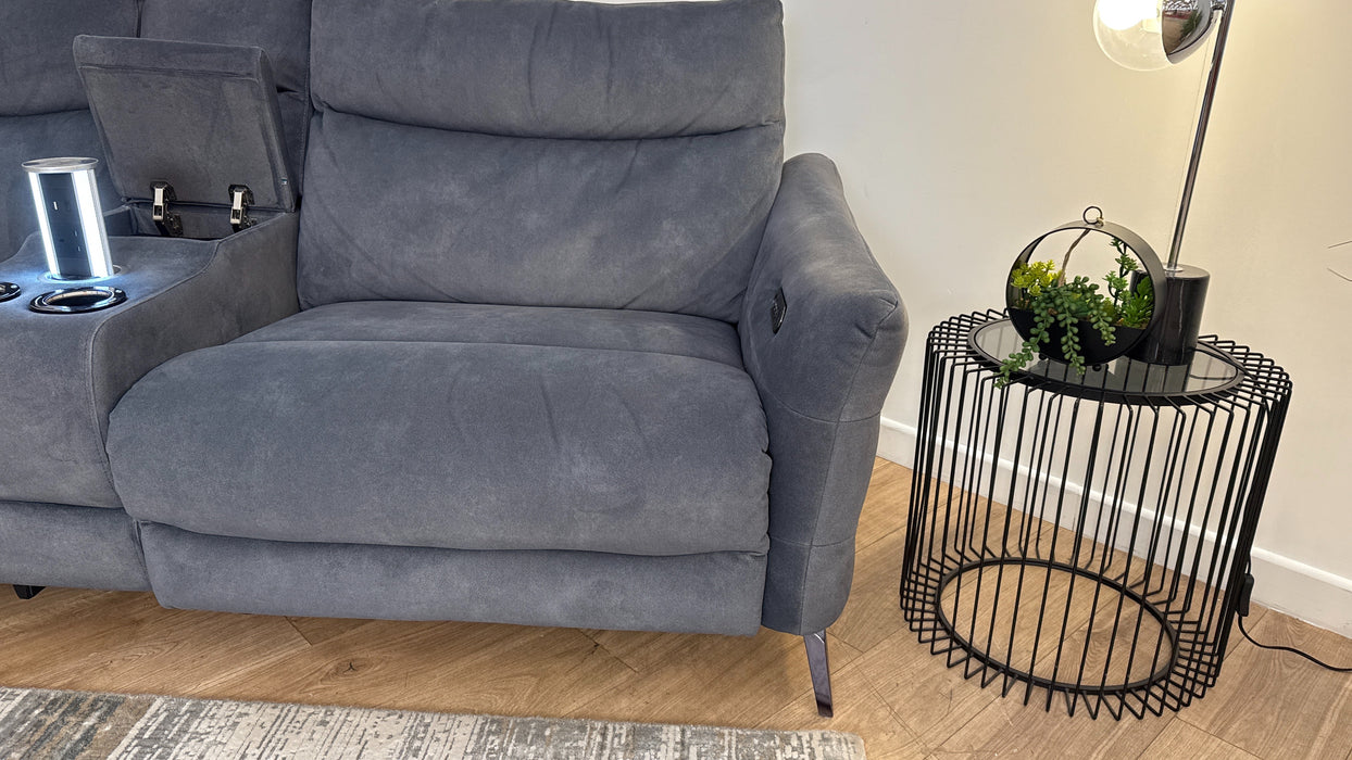 Sofology Renato 2.5 Fabric Seater Console Power Recliner in Lifestyle Flecked Charcoal