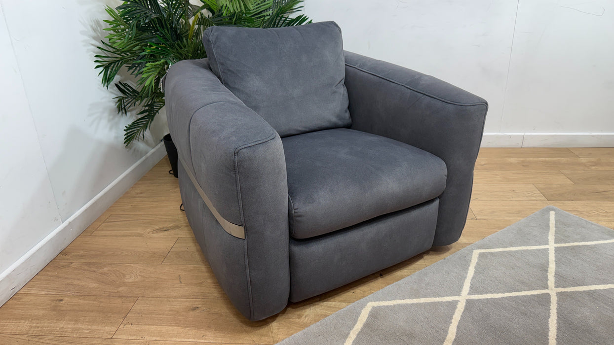 Sofology Lumiere Fabric Accent Swivel Chair in Lifestyle Flecked Charcoal