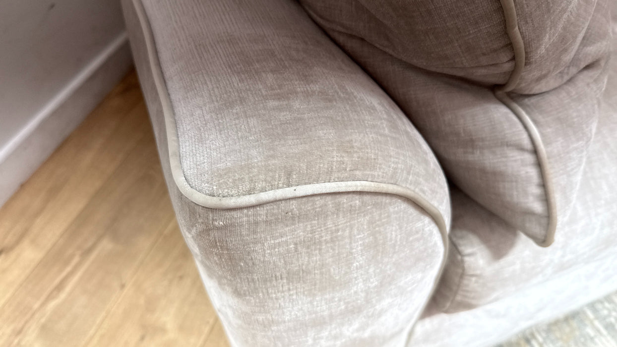 Sofology Georgio Fabric 4 Seater Split Feather Flex Seats in Luxe Chenille Oyster Mix