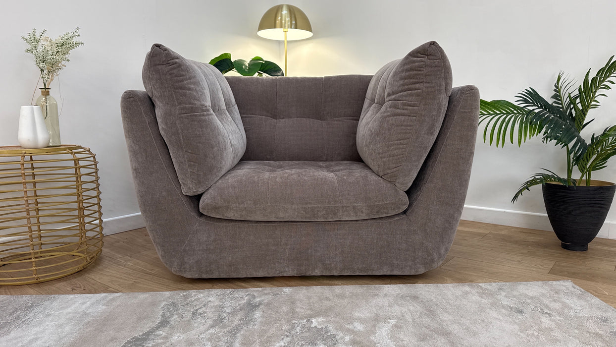 Sofology The Cocoon Fabric Loveseat in Relaxed Chenille Nutmeg