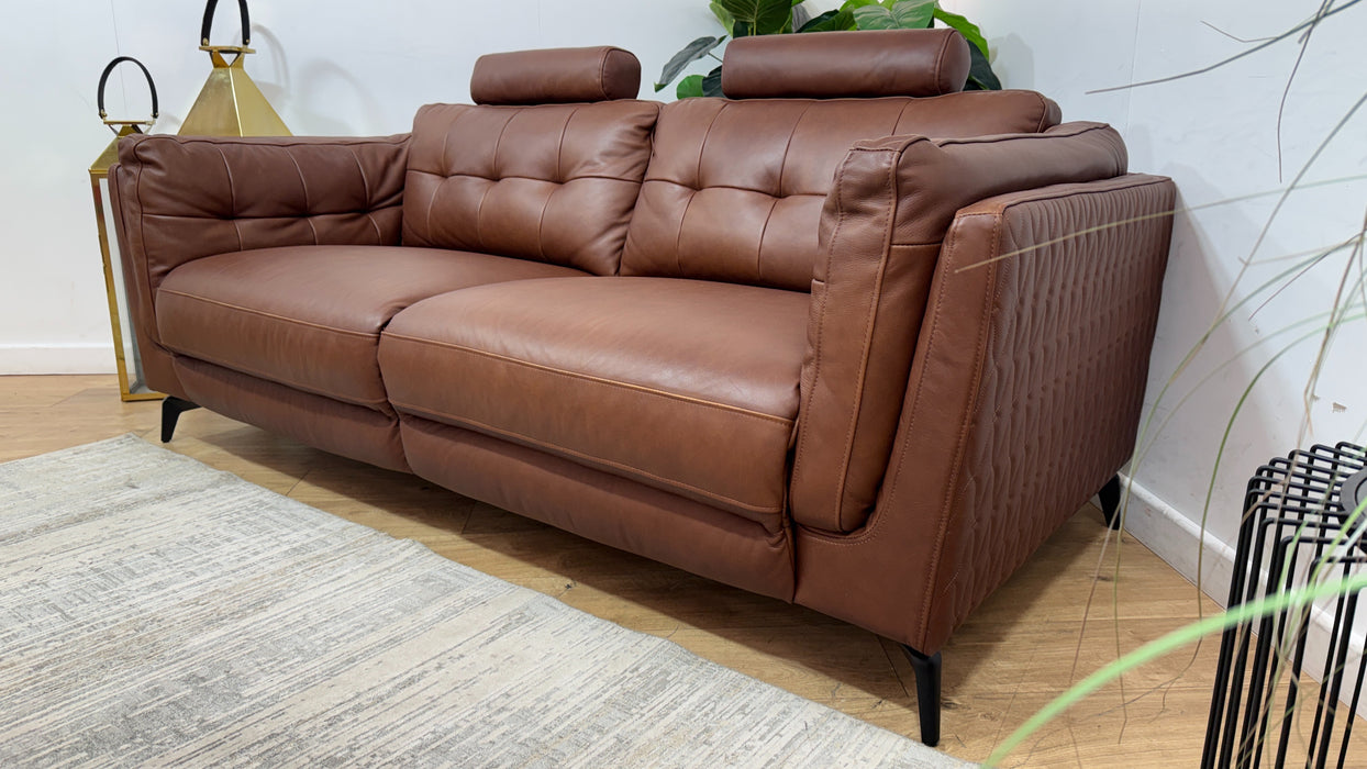 Sofology Muse Leather 2.5 Seater Supportive Headrests in Relaxed Matt Espresso