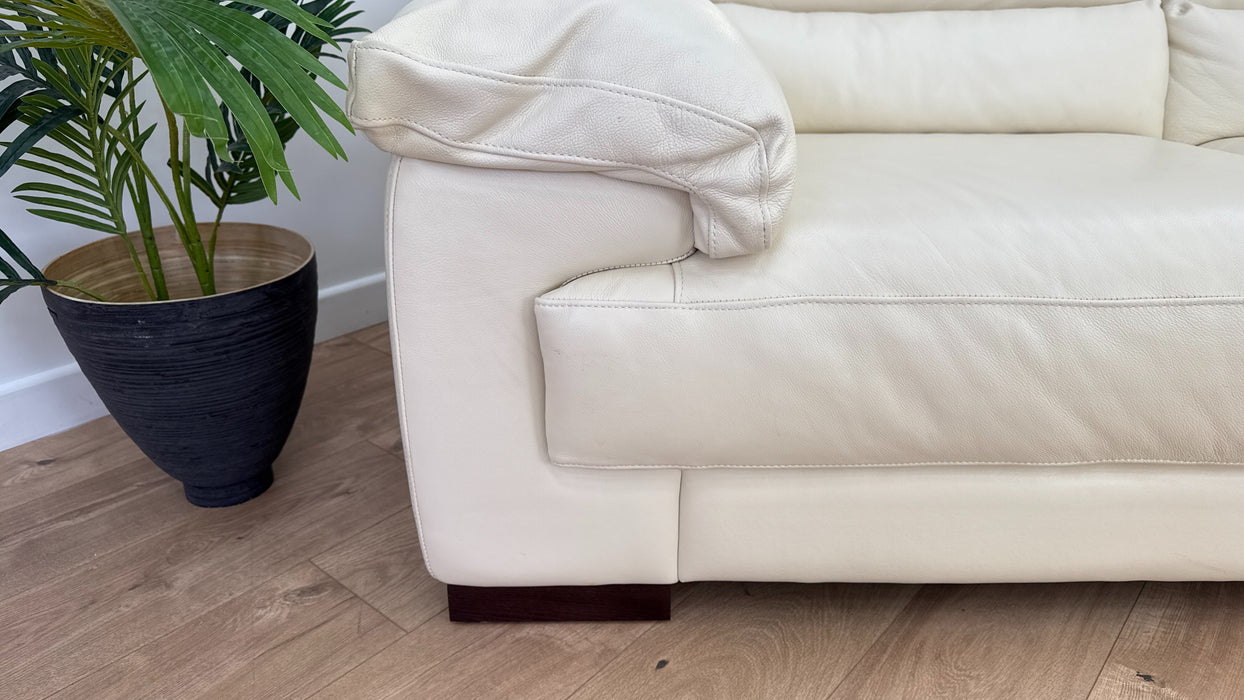 Santino 2 Seater Sofa - Leather - Hampshire Vanilla