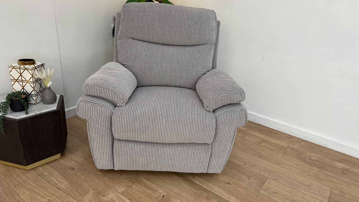 DFS Manual Recliner Fabric Chair in Grey Mix