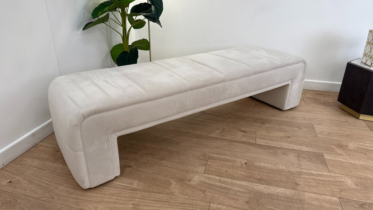 Sofology The Oscar Fabric Large Footstool In Stone All Over
