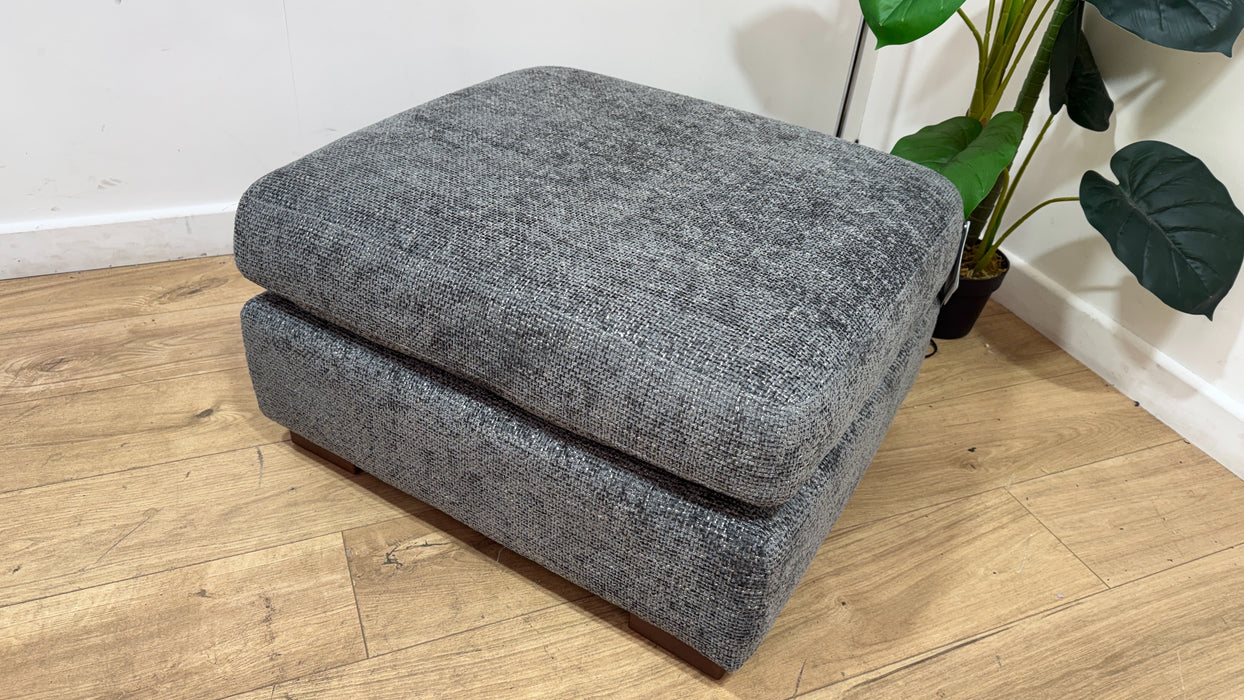 Sofology Tallulah Fabric Footstool in Basketweave Chenille Cream