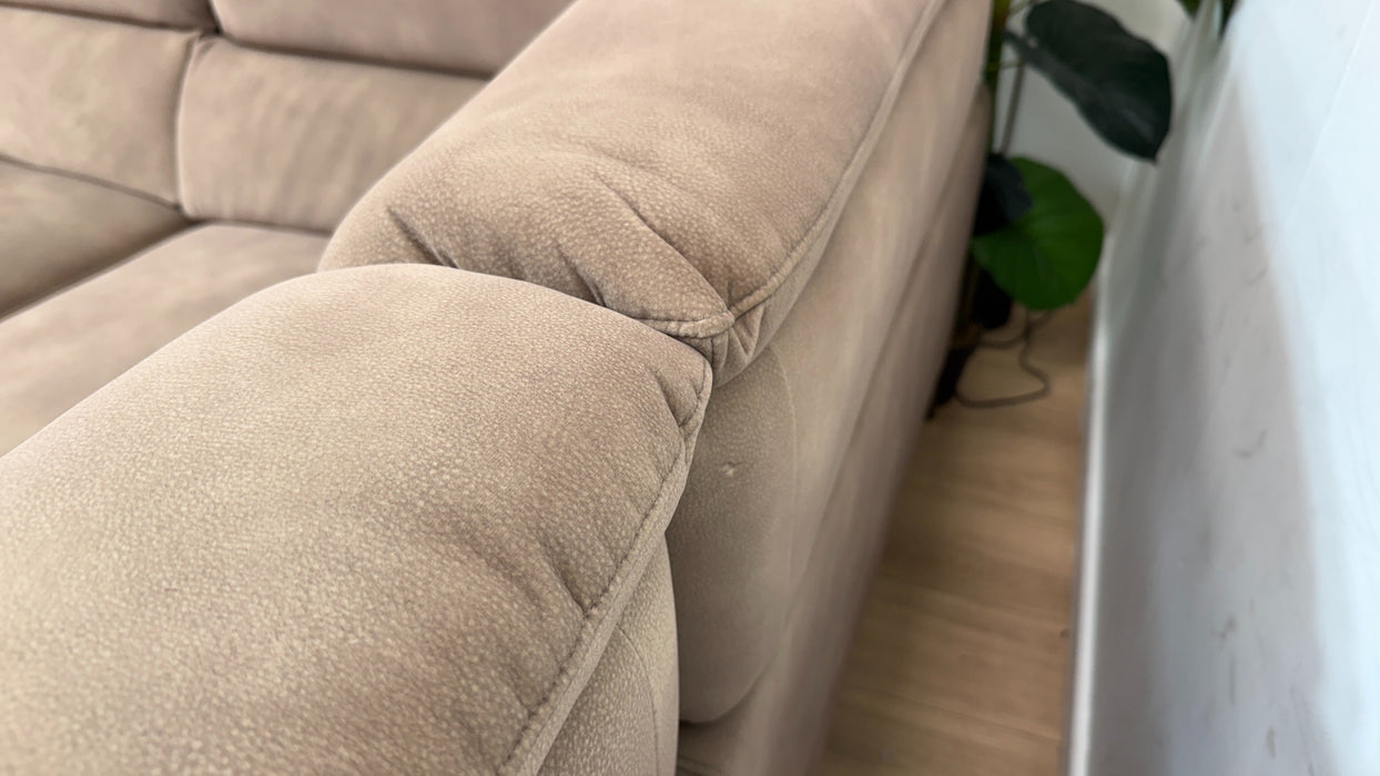 Sofology Illinois Fabric 2 Corner 1 Power Recliner/Headrest in Lifestyle Mottled Latte
