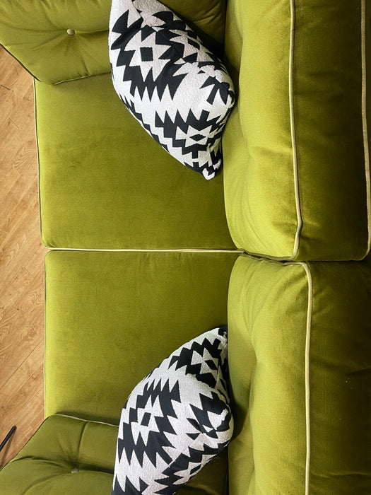 Cricket 2 Seater - Green Velvet Mix Fabric (WA2)