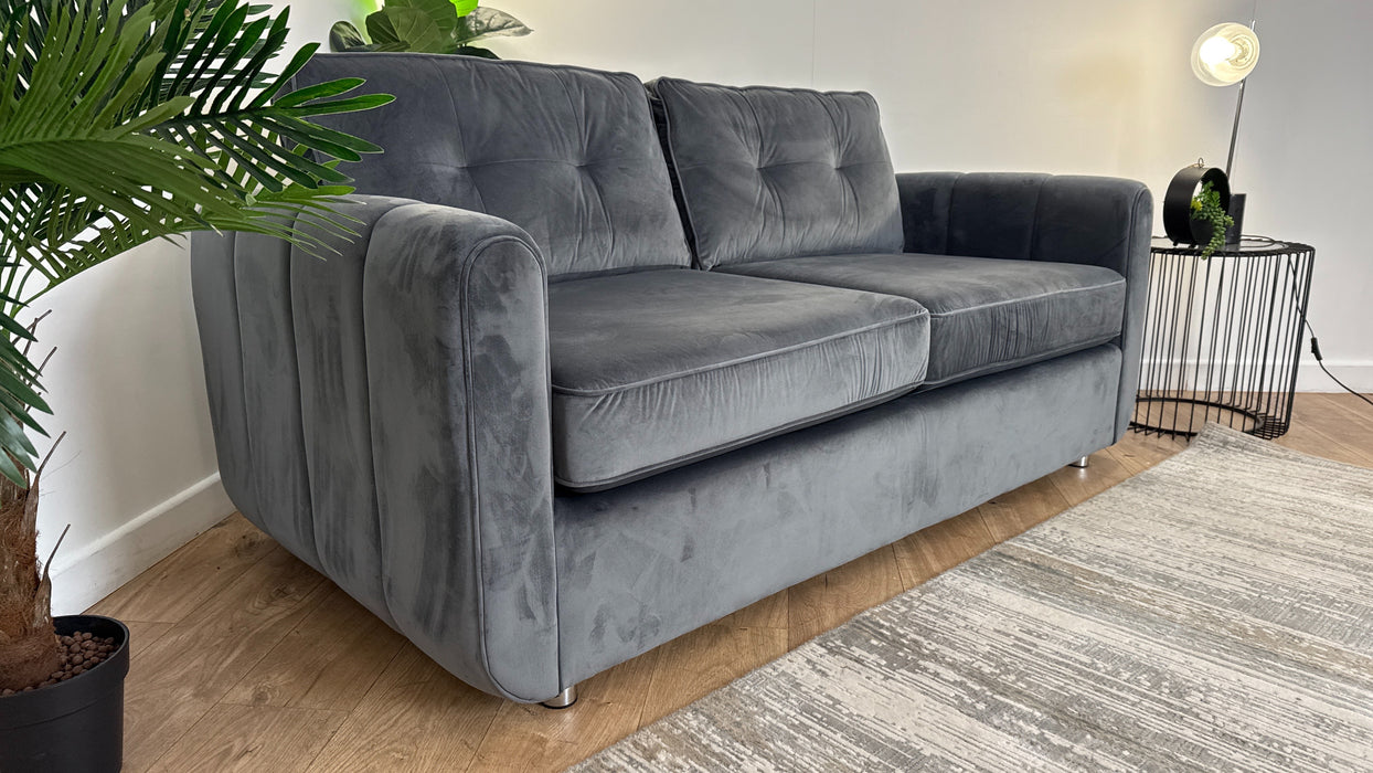 Sofology Islington Fabric 3 Seater Hypnos Deluxe Sofa Bed in Sleek Grey