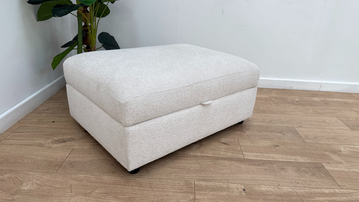 Sofology The Westwood Fabric Storage Footstool in Soft Boucle Ecru
